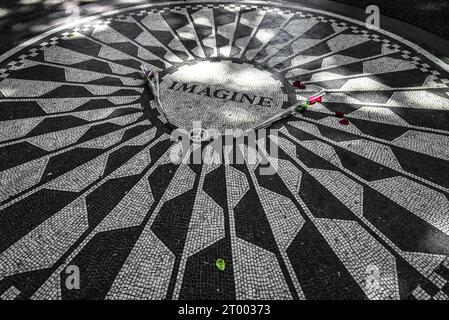 Imagine Mosaic in Strawberry Fields Memorial - Central Park, Manhattan, New York City Foto Stock
