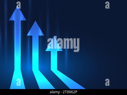 Tre frecce rivolte verso l'alto significano fare affari con la concorrenza per vincere ed essere il numero uno. Le aziende devono sempre lavorare per stare al passo con le persone Illustrazione Vettoriale