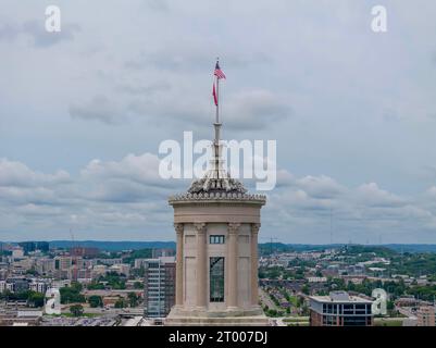 Vista aerea del Campidoglio di Nashville, Tennessee Foto Stock