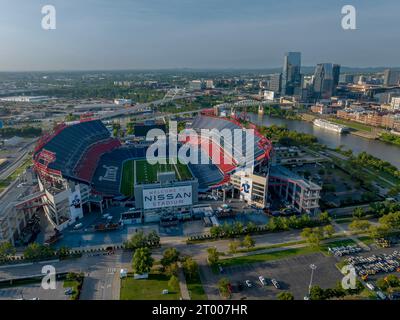 Vista aerea dello stadio Nissan, sede dei Tennessee Titans. Foto Stock