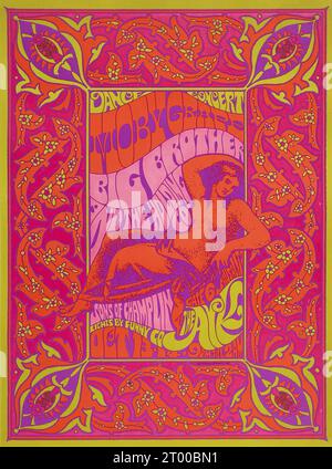 Concerto di danza - Big Brother and the Holding Company - Moby Grape - Sons of Champlin - Sausalito - poster del concerto d'epoca (The Ark, 1967) Foto Stock