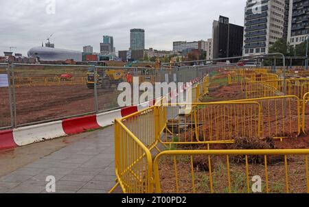 HS2 High Speed Two Works at Birmingham Curzon St, stazione ferroviaria, Central Birmingham, West Midlands, Inghilterra, REGNO UNITO, B4 7XG Foto Stock