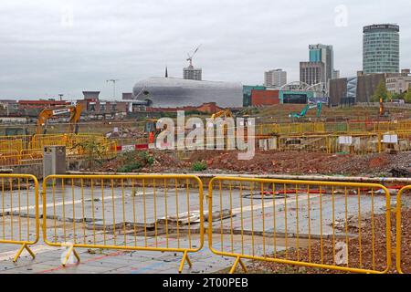 HS2 High Speed Two Works at Birmingham Curzon St, stazione ferroviaria, Central Birmingham, West Midlands, Inghilterra, REGNO UNITO, B4 7XG Foto Stock