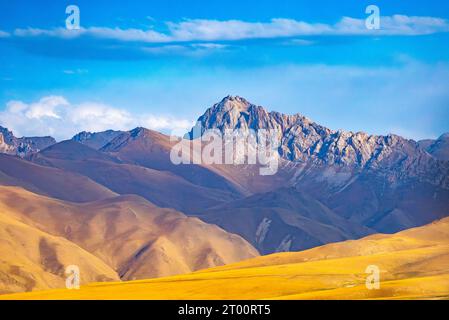Catene montuose del Kirghizistan Foto Stock