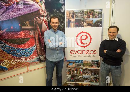 Eric LA BONNARDIERE e Yvan WIBAUX manager della Start up EVANEOS Foto Stock