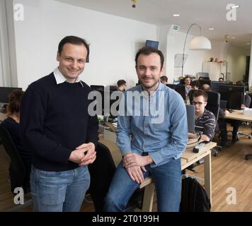 Eric LA BONNARDIERE e Yvan WIBAUX manager della Start up EVANEOS Foto Stock