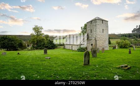 Chiesa di San Giovanni Battista - chiesa normanna a Edlingham, Northumberland, Regno Unito il 24 settembre 2023 Foto Stock