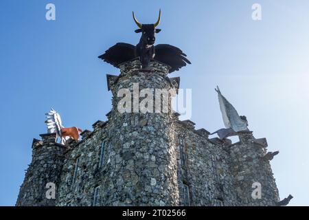 Eben-Ezer Tower/ Museo di Flint / Musée du Silex, costruito da Robert Garcet a Eben-Emael, Bassenge, provincia di Liegi, Vallonia, Belgio Foto Stock