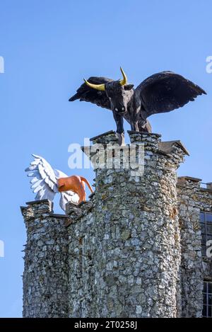 Eben-Ezer Tower/ Museo di Flint / Musée du Silex, costruito da Robert Garcet a Eben-Emael, Bassenge, provincia di Liegi, Vallonia, Belgio Foto Stock