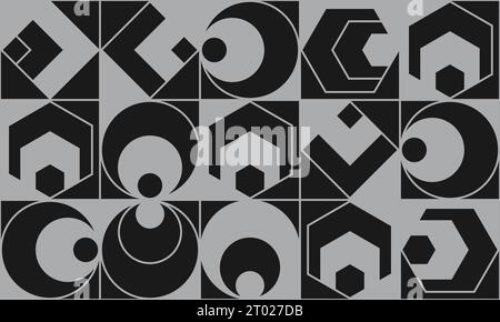 Schema geometrico astratto di forme arbitrarie. Design senza cuciture, sfondo per texture, tessuto, packaging e design creativo Illustrazione Vettoriale