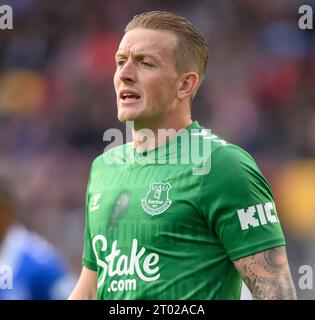 Brentford contro Everton - Premier League - Gtech Community Stadium. Il portiere dell'Everton Jordan Pickford durante la partita contro Brentford. Credito immagine: Mark Pain / Alamy Live News Foto Stock