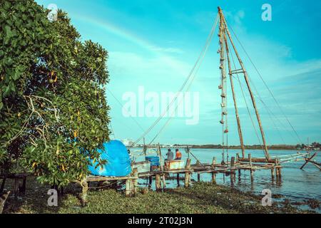 fotografia di strada nelle strade di fortkochi kerala india Foto Stock