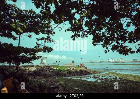 fotografia di strada nelle strade di fortkochi kerala india Foto Stock