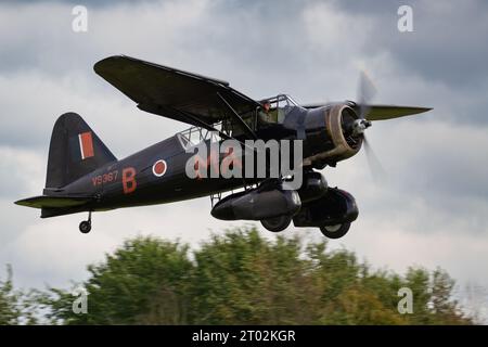 Un Westland Lysander allo Shuttleworth Collection Race Day Air Show 2023. Foto Stock