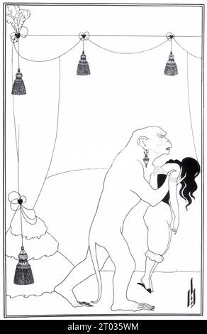 Illustrazione per The Murders in the Rue Morgue di Edgar Allan PoE, 1894, di Aubrey Beardsley Foto Stock