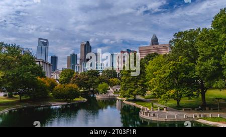 Charlotte, North Carolina, USA. 25 settembre 2023. Vista aerea della Queen City, Charlotte, North Carolina (Credit Image: © Walter G Arce Sr Grindstone medi/ASP) SOLO PER USO EDITORIALE! Non per USO commerciale! Foto Stock