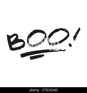 Slogan Halloween è uno stile boo Street. Graffiti disegnati a mano. Grandi lettere. Festa di Halloween. Design di cartoline, volantini. Illustrazione vettoriale. Illustrazione Vettoriale