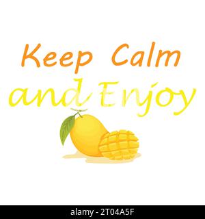 Mantieni la calma e goditi il design estivo di Mango Illustrazione Vettoriale