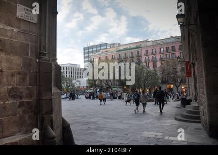 Carrer dels Comtes, Pla de la Seu, Barcellona, Catalogna, Spagna Foto Stock