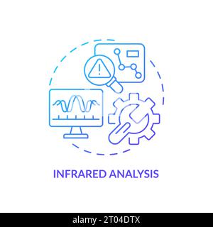 Concetto di analisi a infrarossi con icona lineare sottile gradiente 2D. Illustrazione Vettoriale