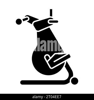 Icona ellittica nera in stile glifo semplice 2D. Illustrazione Vettoriale