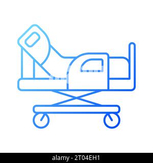 Icona barella gradiente a linee sottili 2D. Illustrazione Vettoriale