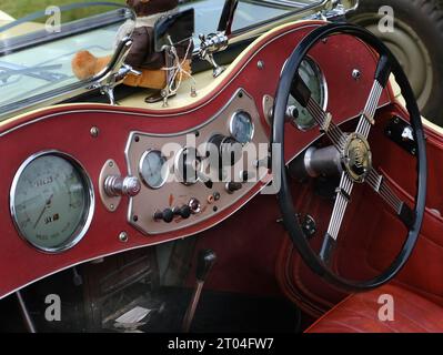 Auto sportiva a due posti MG anni '1940. dettagli. Foto Stock