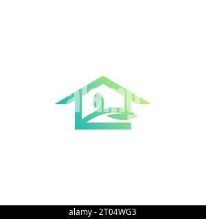 Logo di Nature Home. Logo Leaf House Illustrazione Vettoriale