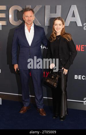 Londra, Regno Unito. 3 ottobre 2023. Christian Horner e Bluebell Halliwell partecipano alla serie Netflix degli arrivi di Beckham Premiere al Curzons Mayfair di Londra. Crediti: S.A.M./Alamy Live News Foto Stock