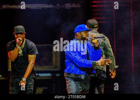 Copenhagen, Danimarca. 30 settembre 2023. Il rapper americano 50 Cent esegue un concerto dal vivo alla Royal Arena di Copenaghen come parte del Final Lap Tour 2023. Foto Stock