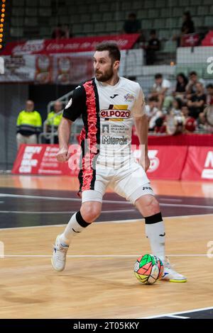 30 settembre 2023 Murcia; spagnolo Fabricio Bastezini ala "Gadeia" di ElPozo durante la partita di calcio indoor di prima Divisione, tra Foto Stock