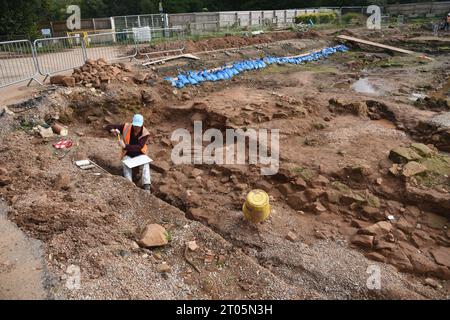 Kenilworth Archaeological Dig 2023 Foto Stock