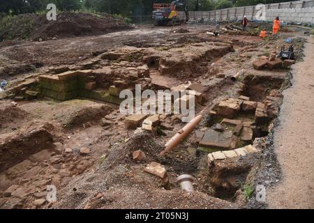 Kenilworth Archaeological Dig 2023 Foto Stock