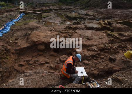 Kenilworth Archaeological Dig 2023 Foto Stock