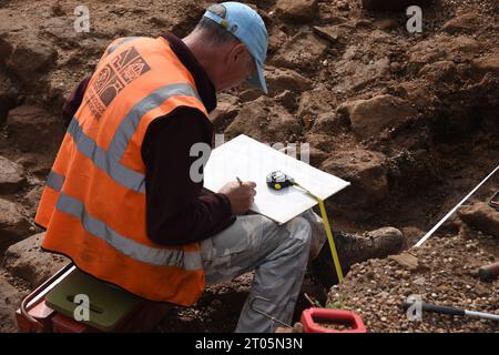 Kenilworth Archaeological Dig 2023 Foto Stock