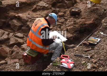 Kenilworth Archaeological Dig 2023 Foto Stock