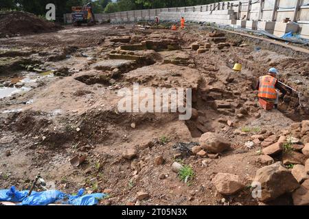 Kenilworth Archaeological Dig 2023 Foto Stock