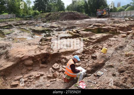 Kenilworth Archaeological Dig 2023 Foto Stock