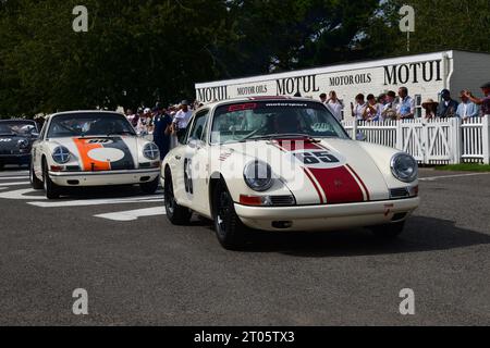 Mark Bates, Jenson Button, Porsche 911, James Thorpe, Phil Quaife, Porsche 911, Porsche 911, Fordwater Trophy, una gara di quarantacinque minuti a due piloti per Foto Stock