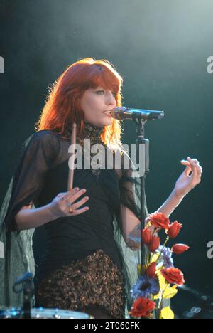 Florence Welch - Florence and the Machine, V2010, Hylands Park, Chelmsford, Essex, Regno Unito - 21 agosto 2010 Foto Stock