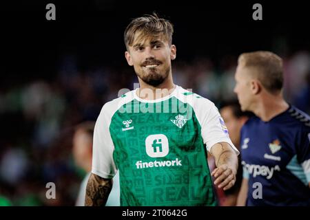 Rodri durante la partita della Liga 23/24 tra il Real Betis e il Valencia CF all'Estadio Benito Villamarin di Siviglia. (Maciej Rogowski) Foto Stock