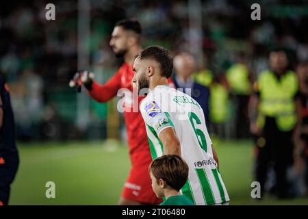 Pezzella tedesca durante la partita della Liga 23/24 tra il Real Betis e il Valencia CF all'Estadio Benito Villamarin di Siviglia. (Maciej Rogowski) Foto Stock