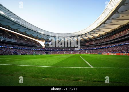 Madrid, Spagna. 4 ottobre 2023. Madrid - Panoramica dello stadio durante la seconda tappa della fase a gironi della UEFA Champions League tra Atletico Madrid e Feyenoord all'Estadio Metropolitano il 4 ottobre 2023 a Madrid, Spagna. Credito: Immagini da Box a Box/Alamy Live News Foto Stock