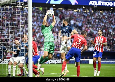 MADRID - il portiere dell'Atletico Madrid Jan Oblak durante la partita di UEFA Champions League tra l'Atletico Madrid e il Feyenoord Rotterdam all'Estadio Metropolitano il 4 ottobre 2023 a Madrid, in Spagna. ANP OLAF KRAAK Foto Stock