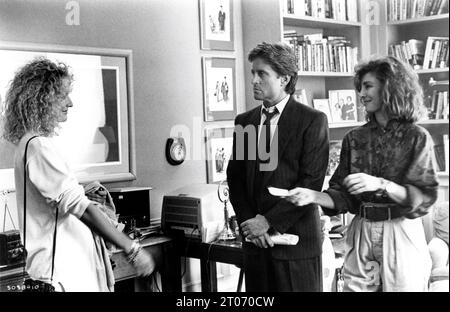 GLENN CLOSE MICHAEL DOUGLAS e ANNE ARCHER in FATAL ATTRACTION 1987 regista ADRIAN LYNE sceneggiatura James Dearden musica Maurice Jarre produttori Stanley R. Jaffe e Sherry Lansing Paramount Pictures Foto Stock