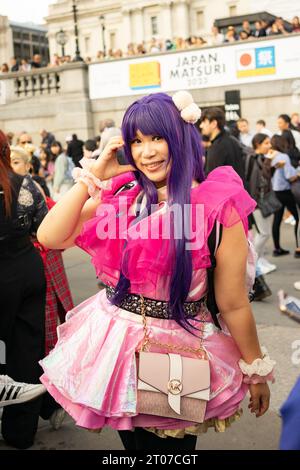 Japan Matsuri evento pubblico tenutosi a Trafalgar Square, Londra, Inghilterra, 2023. Foto Stock