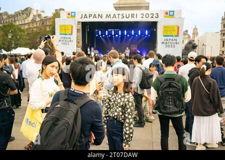 Japan Matsuri evento pubblico tenutosi a Trafalgar Square, Londra, Inghilterra, 2023. Foto Stock