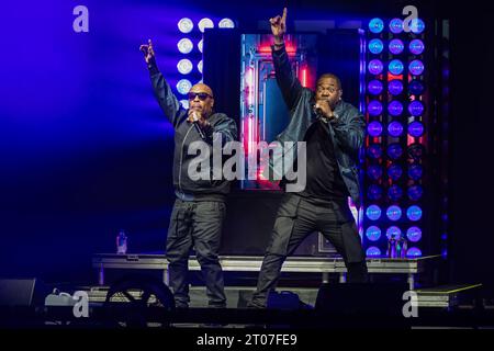 Oslo, Norvegia 04 ottobre 2023 busta Rhymes si esibisce dal vivo sul palco durante il 50 Cent The Final Lap Concert Tour 2023 tenutosi all'Oslo Spektrum di Oslo, Norvegia credito: Nigel Waldron/Alamy Live News Foto Stock