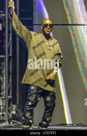 Oslo, Norvegia 04 ottobre 2023 Jeremih si esibisce dal vivo sul palco durante il 50 Cent The Final Lap Concert Tour 2023 tenutosi all'Oslo Spektrum di Oslo, Norvegia credito: Nigel Waldron/Alamy Live News Foto Stock