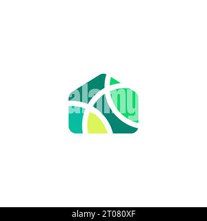 Design del logo organico per la casa. Logo Home astratto Illustrazione Vettoriale